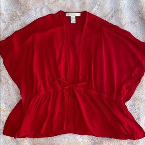 ‘Forever 21’ Open-Cut Red Blouse